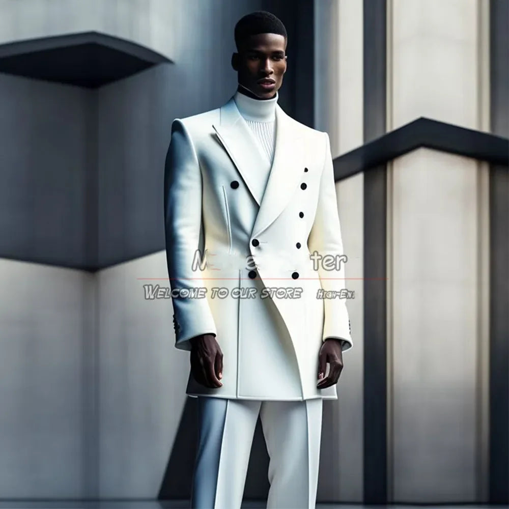 Costumes de conception de mode pour hommes, manteau long à double boutonnage, pantalon, smokings de mariage pour marié, blazer de fête, Rh, costume masculin, zones me, 2 pièces