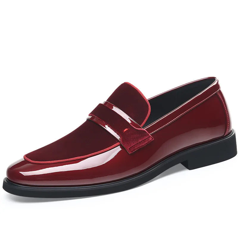 Nouvelles Chaussures de Mariage de Luxe pour Hommes en Daim Rouge Pointu, Mocassins Penny Formels, Chaussures Habillées pour Homme, Zapatos Hombre