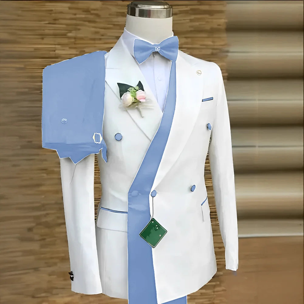 Costumes formels à Double boutonnage pour hommes, Blazer de bal d'affaires avec pantalon, smoking de marié de mariage, veste de costume personnalisée 2 pièces
