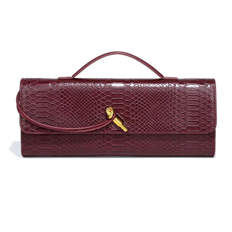 Sac bandoulière en similicuir croco doré métallisé pour femme, élégant sac à poignée supérieure, pochette de soirée avec fermoir
