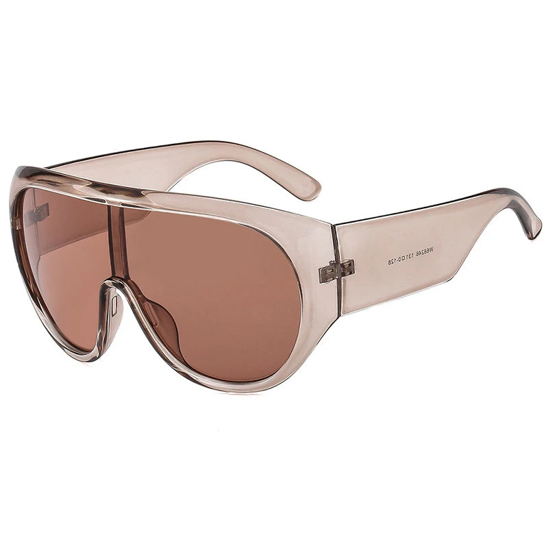 Lunettes de soleil de luxe pour femmes et hommes, surdimensionnées, pilote intégré, pour la conduite et les voyages, UV400