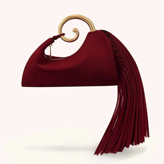 Sac à main créatif en forme de prêle pour femmes, tendance, Design français élégant à pampilles, anneau en métal, sac nuage, pochette de bal, sacs de Banquet