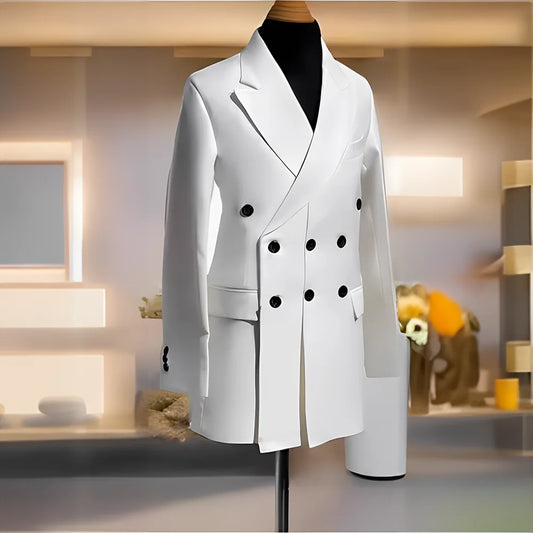 Blazer pour hommes, veste simple de smoking de mariage, vêtements à la mode, Design à Double boutonnage, plusieurs couleurs personnalisées, costume pour hommes