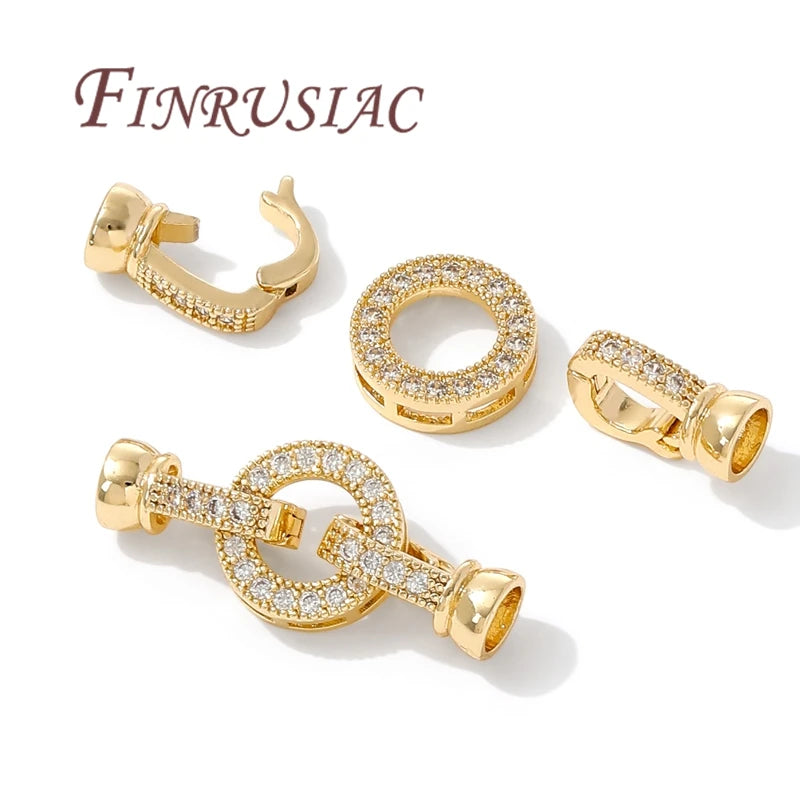 18K Gold Plated Connectors Clasps For Pearl,Bracelet Clasp For Jewelry Making,Necklace Clasp DIY Beading Accessories,Fittings