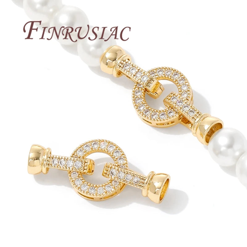 18K Gold Plated Connectors Clasps For Pearl,Bracelet Clasp For Jewelry Making,Necklace Clasp DIY Beading Accessories,Fittings