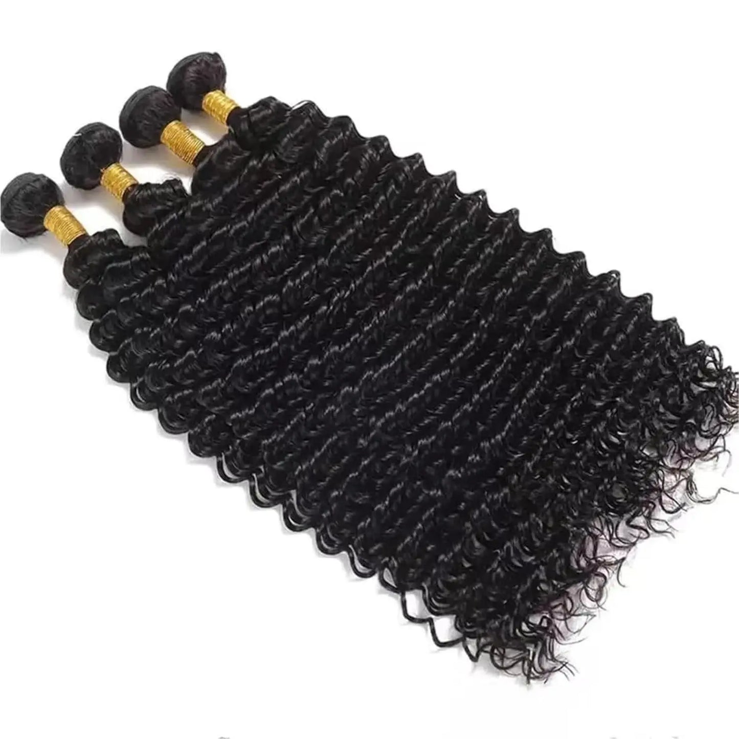 Deep Wave Human Hair Bundles, 12A Curly Bundles Human Hair, 22 24 26 Inch Wet and Wavy Brazilian Virgin Deep Wave