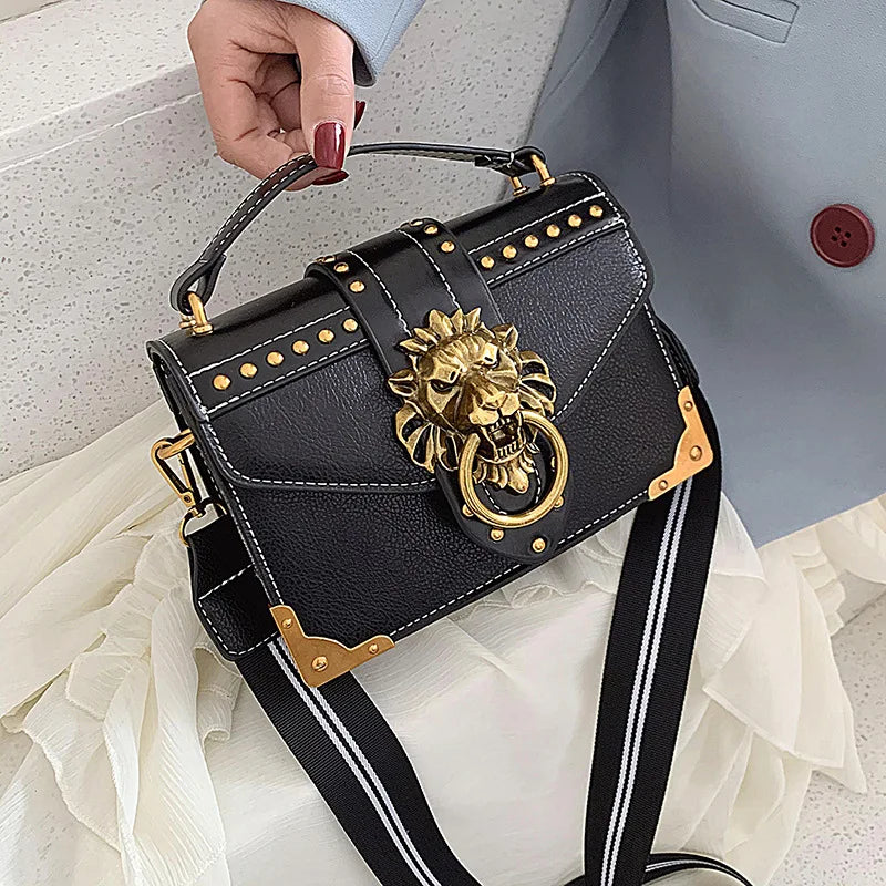 Sacs à main à bandoulière en métal rétro pour femmes, sacs à main de luxe pour filles, mini sac messager carré, discuter de la tête, initié par la marque, mode féminine