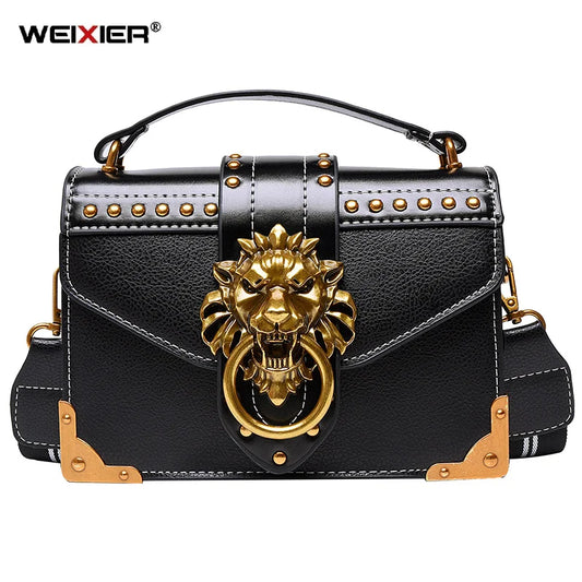 Sacs à main à bandoulière en métal rétro pour femmes, sacs à main de luxe pour filles, mini sac messager carré, discuter de la tête, initié par la marque, mode féminine