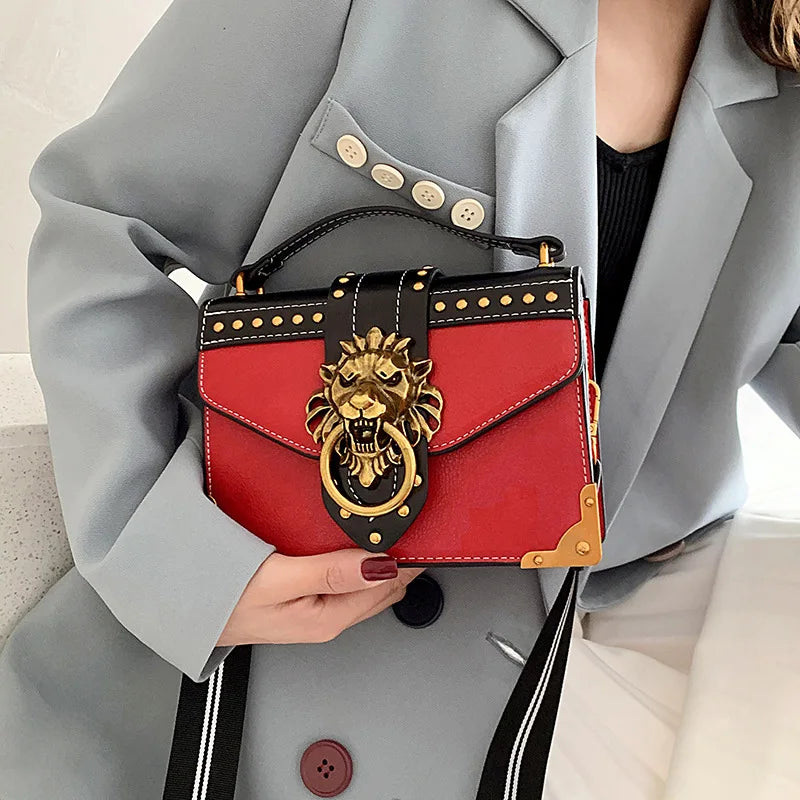 Sacs à main à bandoulière en métal rétro pour femmes, sacs à main de luxe pour filles, mini sac messager carré, discuter de la tête, initié par la marque, mode féminine
