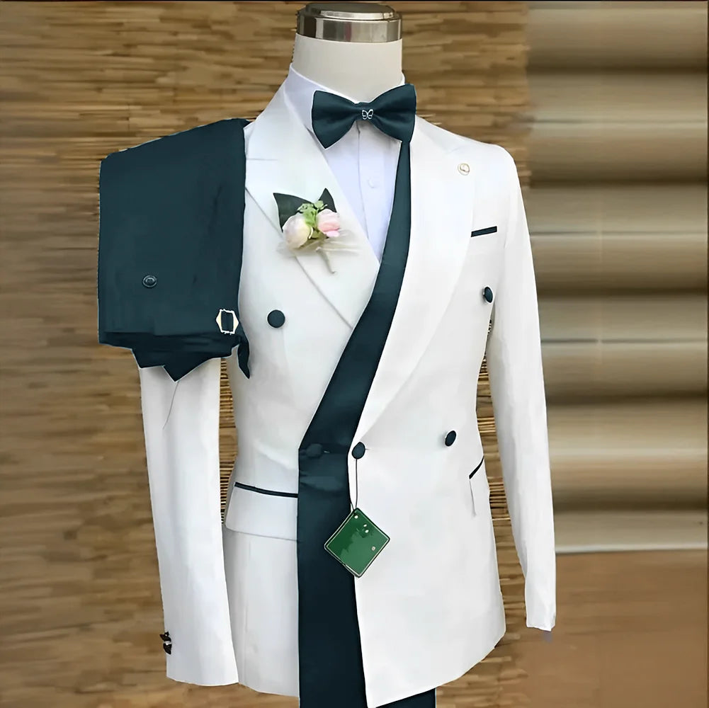 Costumes formels à Double boutonnage pour hommes, Blazer de bal d'affaires avec pantalon, smoking de marié de mariage, veste de costume personnalisée 2 pièces