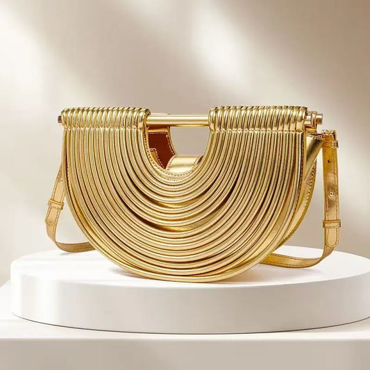 Sacs à main pour femmes 2026 nouveau or luxe marque de créateur lune tissé à la main nouilles sacs en cuir tiré Hobo argent soirée pochette Chic