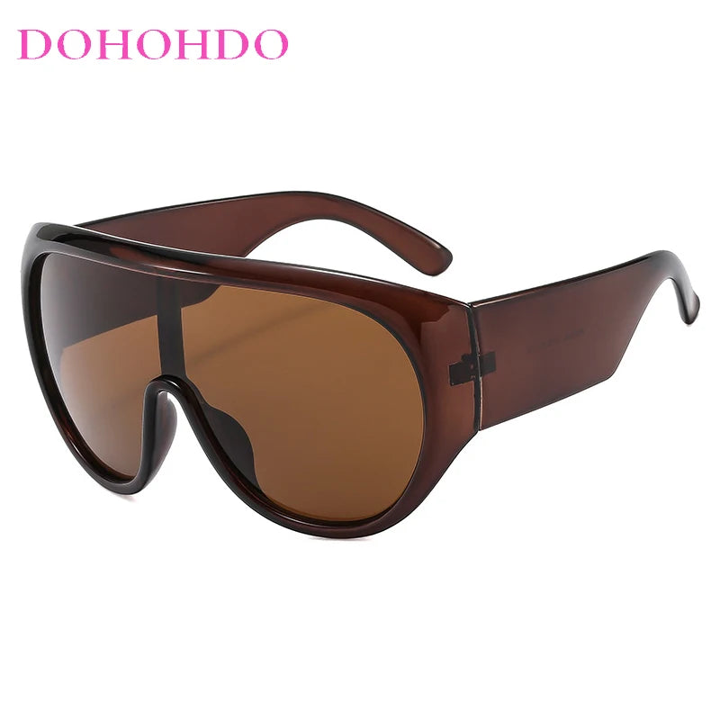 Lunettes de soleil de luxe pour femmes et hommes, surdimensionnées, pilote intégré, pour la conduite et les voyages, UV400