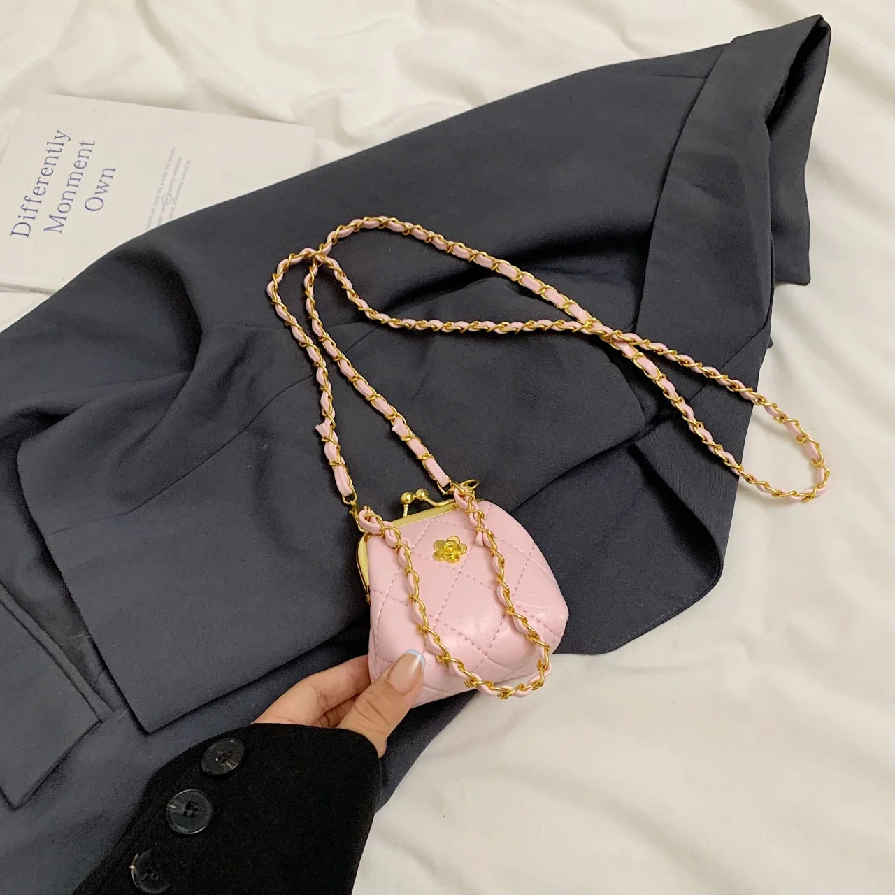 Mini sac à bandoulière pour femme, sac à main de luxe, porte-monnaie JOinitiated, sac à rouge à lèvres à clip mignon, sac Hobo pour femme, super designer