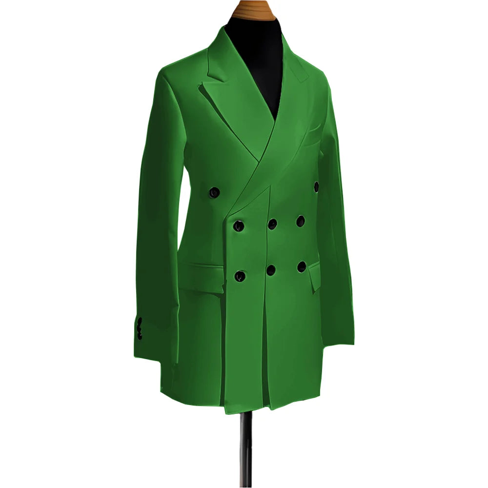 Blazer pour hommes, veste simple de smoking de mariage, vêtements à la mode, Design à Double boutonnage, plusieurs couleurs personnalisées, costume pour hommes