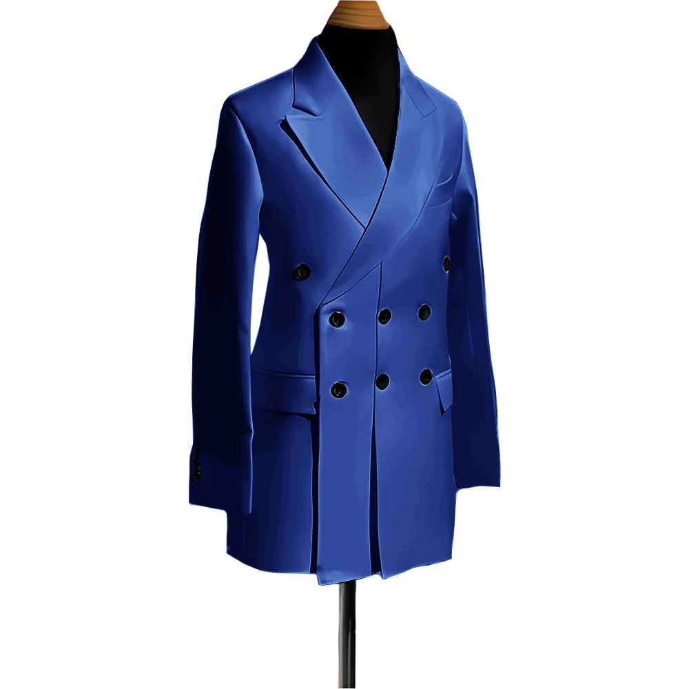 Blazer pour hommes, veste simple de smoking de mariage, vêtements à la mode, Design à Double boutonnage, plusieurs couleurs personnalisées, costume pour hommes