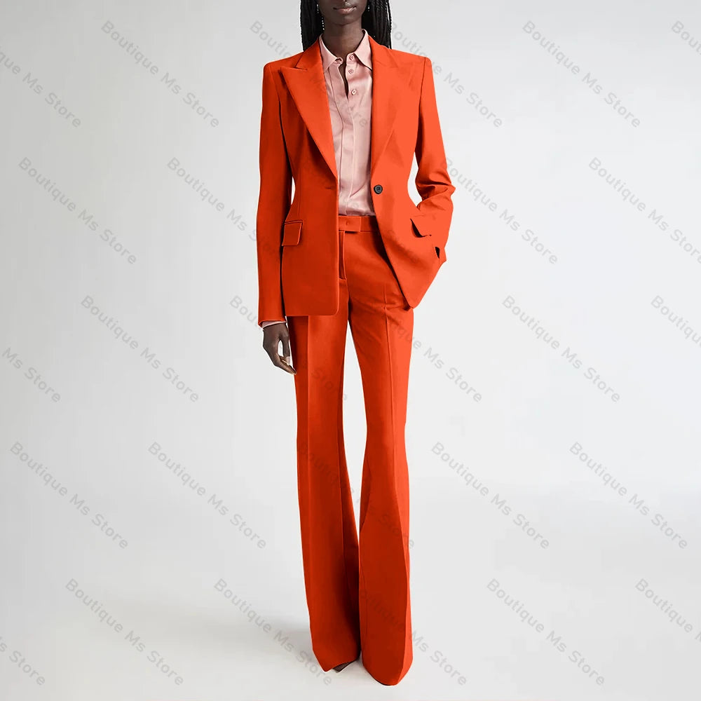 Costume de soirée formel rose pour femmes, ensemble deux pièces (Blazer + pantalon), bouton unique cranté, pour le bureau, quotidien, nouvelle collection