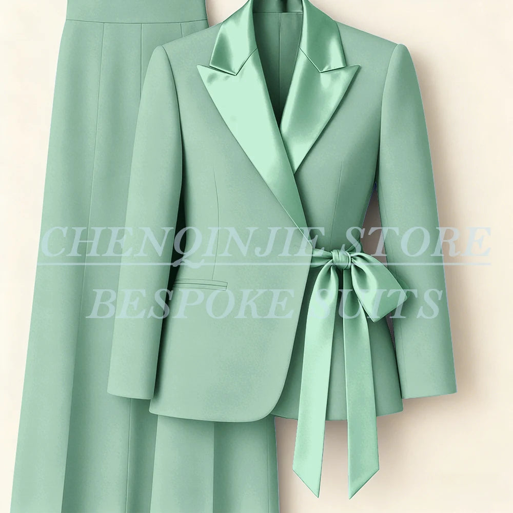 Costumes pour femmes personnalisés Blazer mode pic revers maigre bureau dame tenues formelle femme 2 pièces veste pantalon ensembles complets