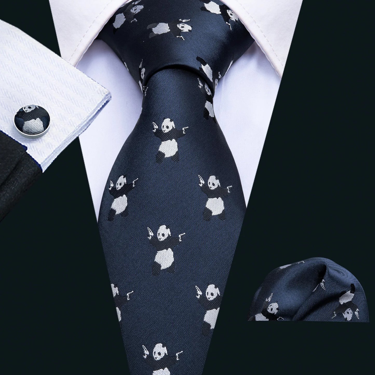Hommes cravate or bleu marine rayé soie cravate Barry.Wang 3.4 "Jacquard fête mariage tissé créateurs de mode cravate pour hommes d'affaires