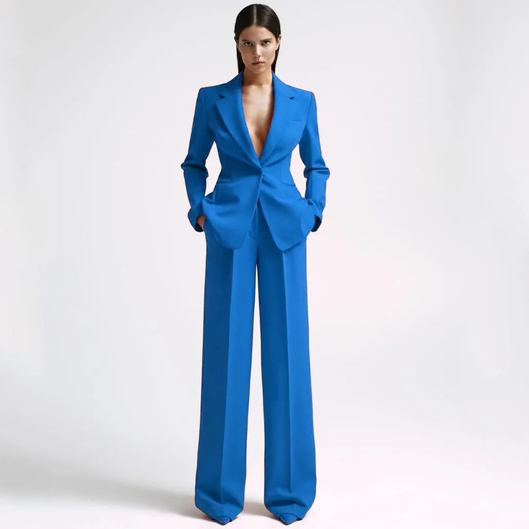 Costume 2 pièces rouge avec revers pour femmes, bouton unique, pour fête de mariage, travail d'affaires, trajet quotidien, Shopping décontracté, Blazer et pantalon