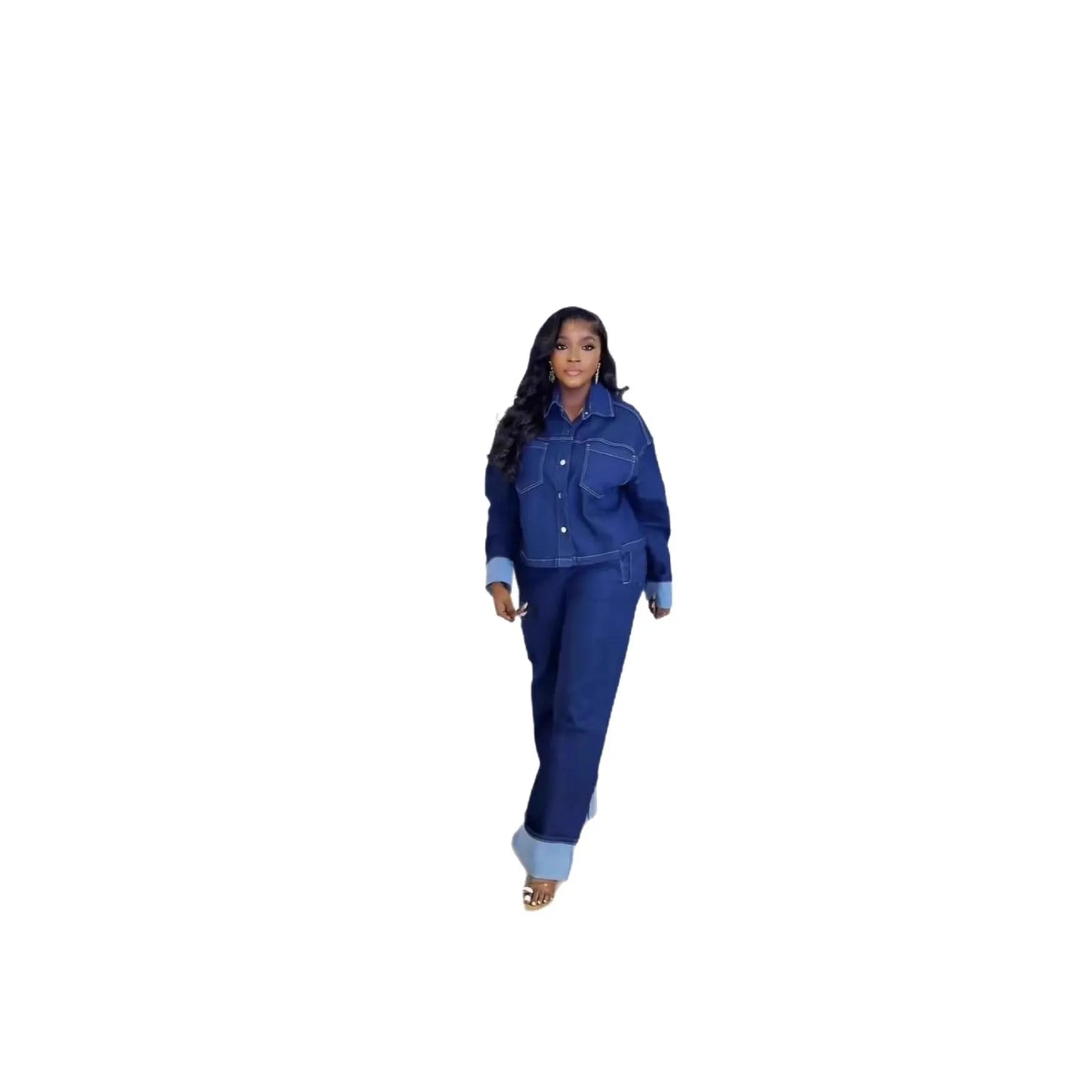 Ensemble 2 Pièces Femme : Veste en Jean et Pantalon Droit, Style Vintage Délavé, Tenue Streetwear à Lacets, Printemps 2026