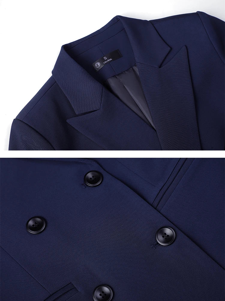 Gris bleu noir Blazer veste et pantalon femmes pantalon costume bureau dames femme affaires travail porter 2 pièces ensemble