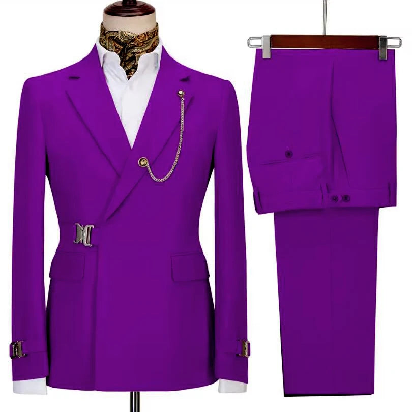 Costumes pour hommes Blazer pantalon pour hommes 2024 veste Design italien revers cranté fête mariage Slim Fit Costume Homme 2 pièces vêtements