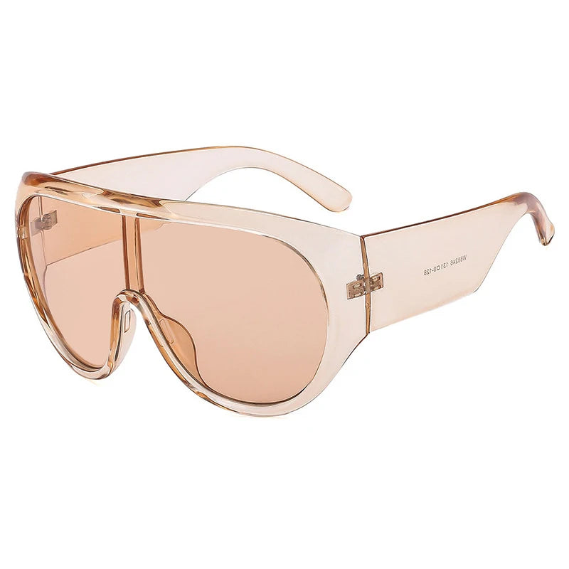 Lunettes de soleil de luxe pour femmes et hommes, surdimensionnées, pilote intégré, pour la conduite et les voyages, UV400