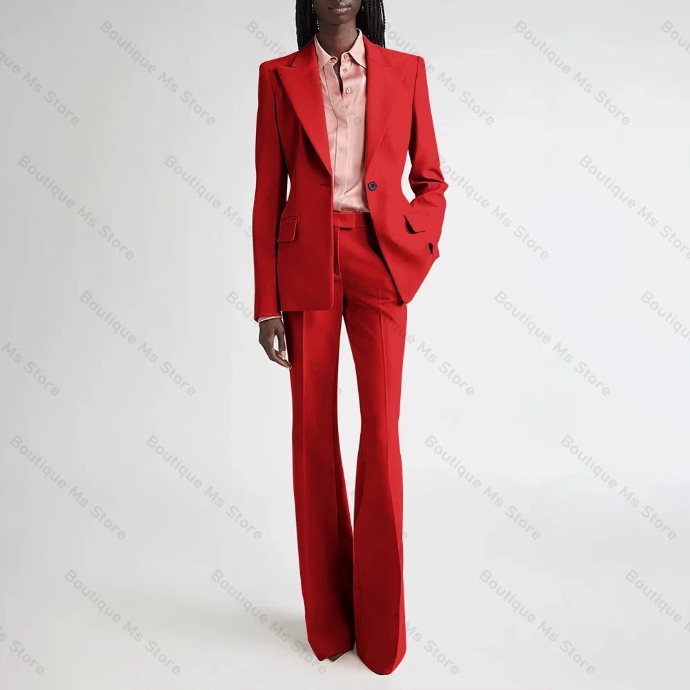 Costume de soirée formel rose pour femmes, ensemble deux pièces (Blazer + pantalon), bouton unique cranté, pour le bureau, quotidien, nouvelle collection