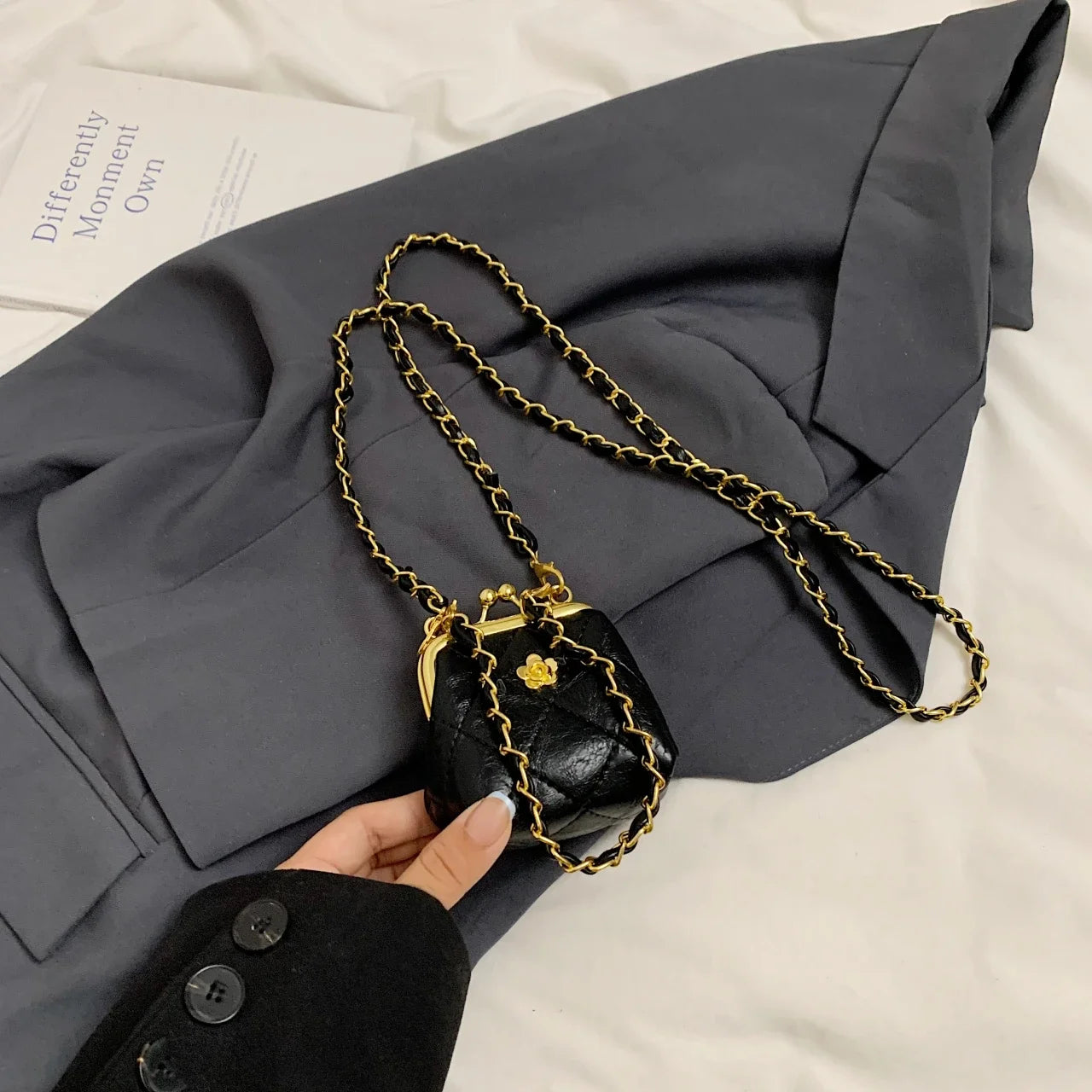 Mini sac à bandoulière pour femme, sac à main de luxe, porte-monnaie JOinitiated, sac à rouge à lèvres à clip mignon, sac Hobo pour femme, super designer