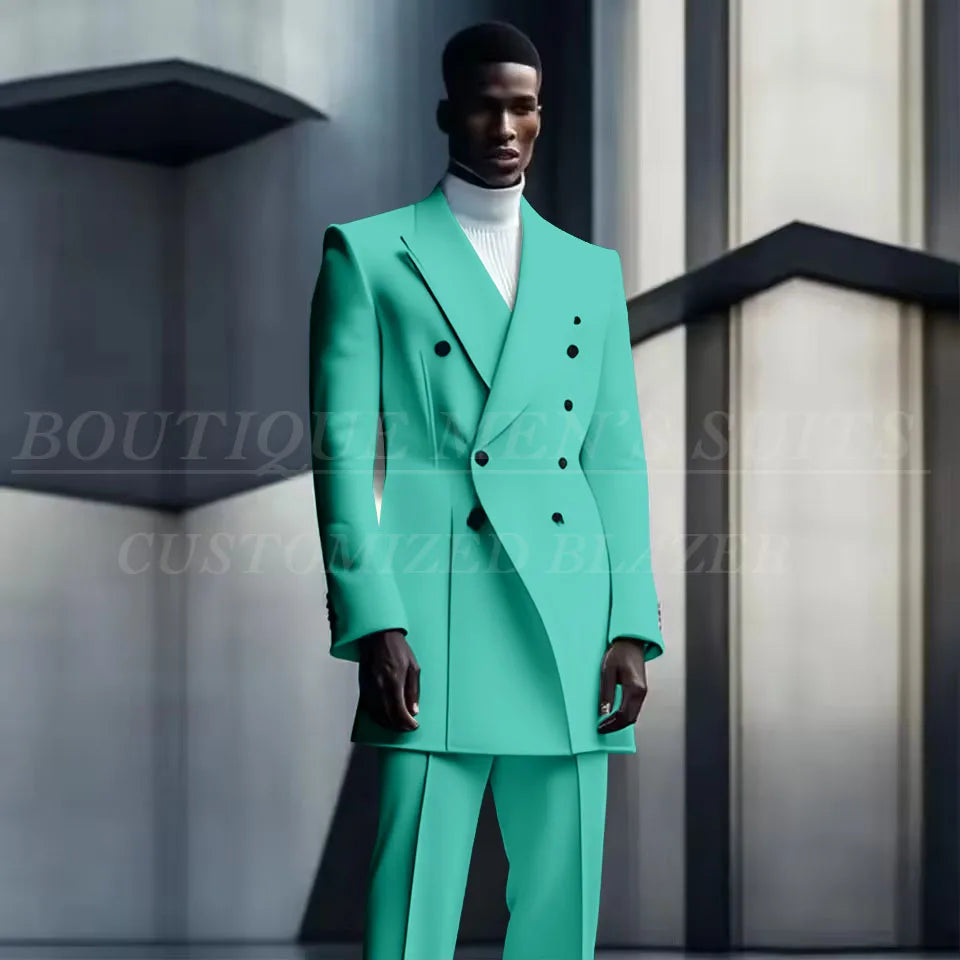 Costumes de conception de mode pour hommes, manteau long à double boutonnage, pantalon, smokings de mariage pour marié, blazer de fête, Rh, costume masculin, zones me, 2 pièces