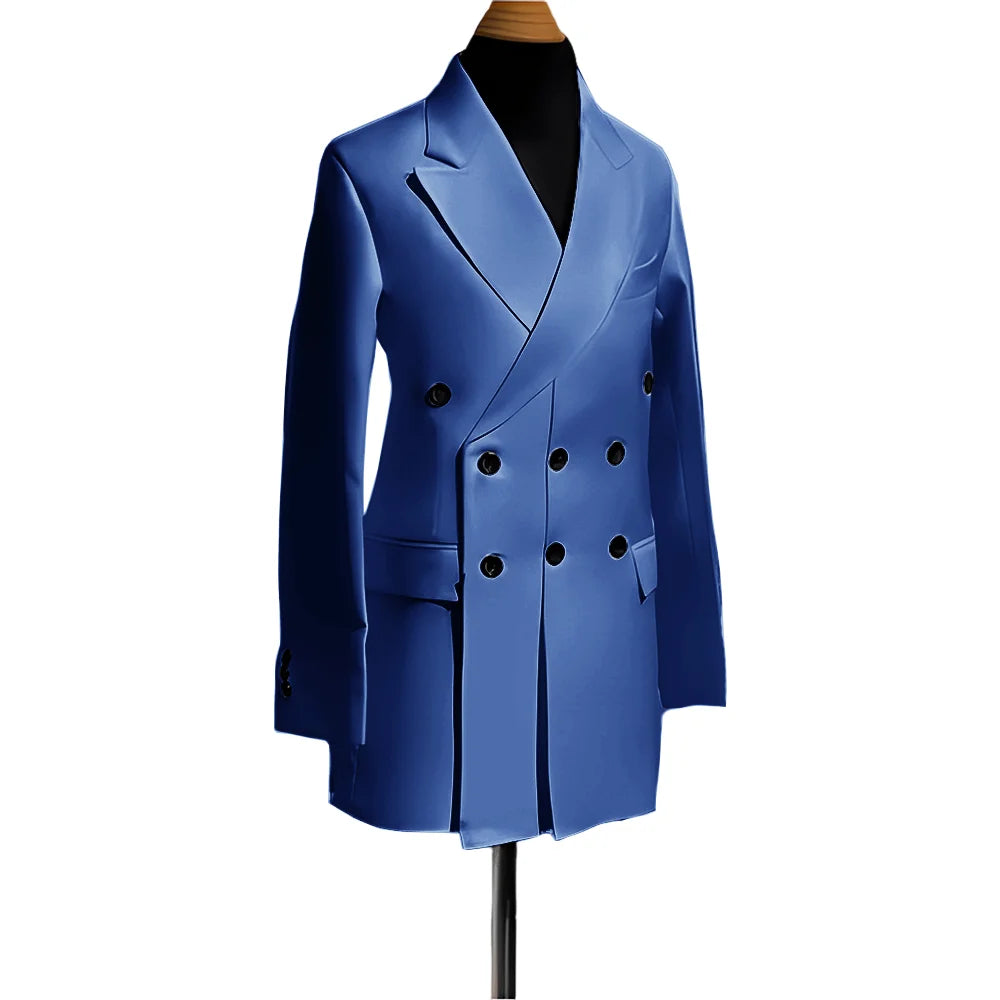 Blazer pour hommes, veste simple de smoking de mariage, vêtements à la mode, Design à Double boutonnage, plusieurs couleurs personnalisées, costume pour hommes