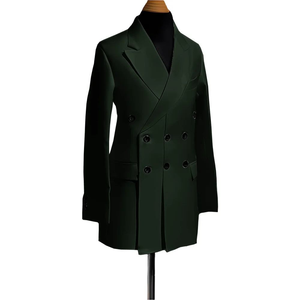 Blazer pour hommes, veste simple de smoking de mariage, vêtements à la mode, Design à Double boutonnage, plusieurs couleurs personnalisées, costume pour hommes