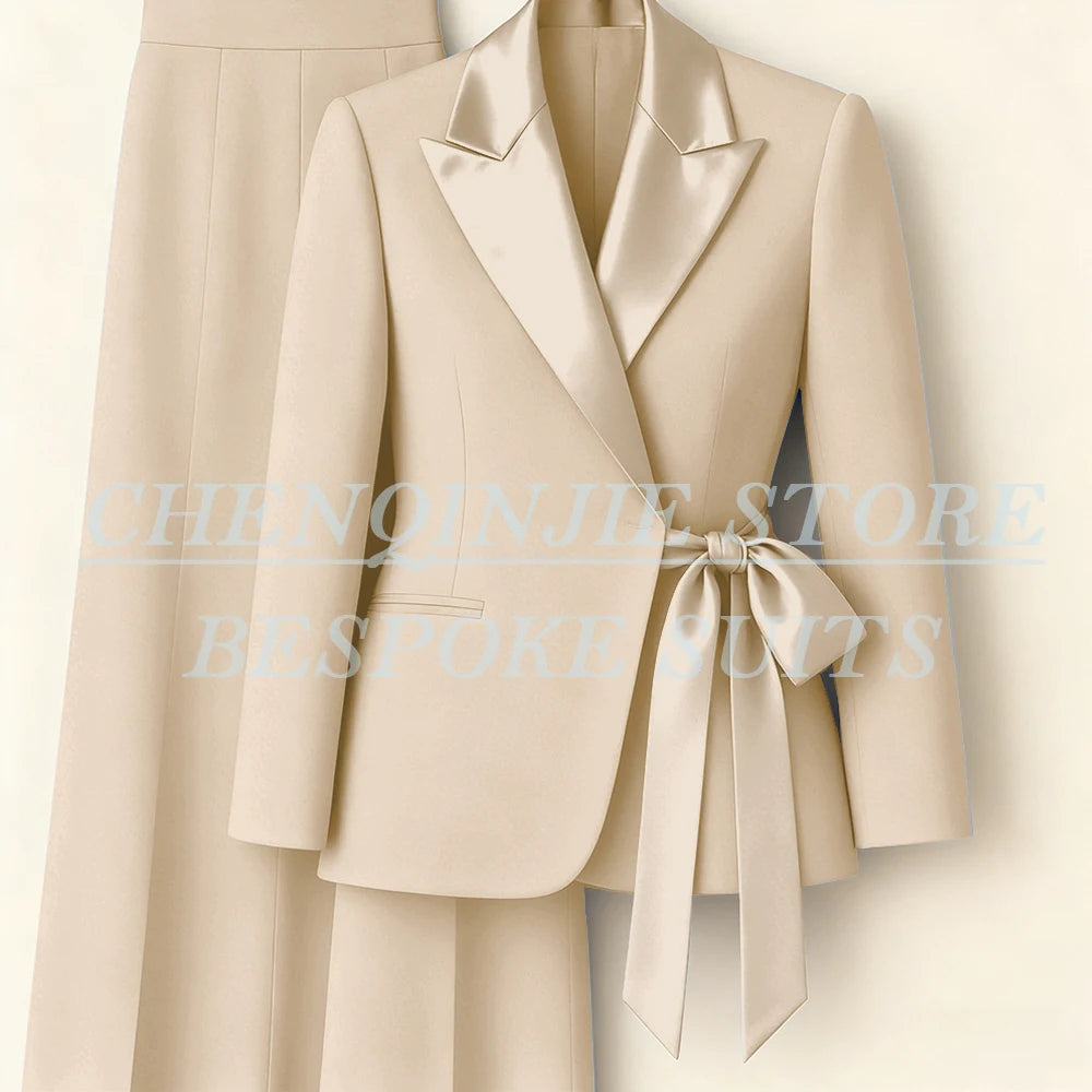 Costumes pour femmes personnalisés Blazer mode pic revers maigre bureau dame tenues formelle femme 2 pièces veste pantalon ensembles complets