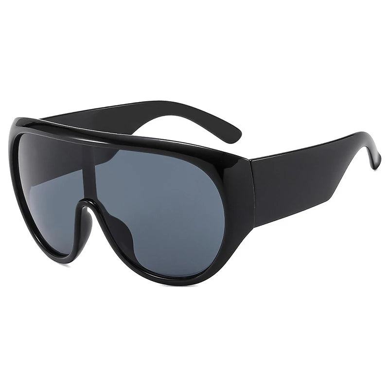 Lunettes de soleil de luxe pour femmes et hommes, surdimensionnées, pilote intégré, pour la conduite et les voyages, UV400