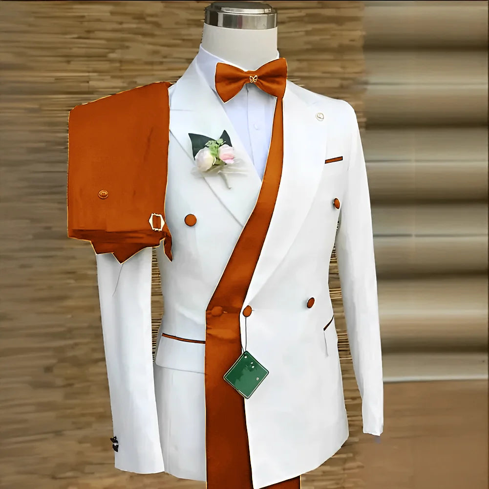 Costumes formels à Double boutonnage pour hommes, Blazer de bal d'affaires avec pantalon, smoking de marié de mariage, veste de costume personnalisée 2 pièces