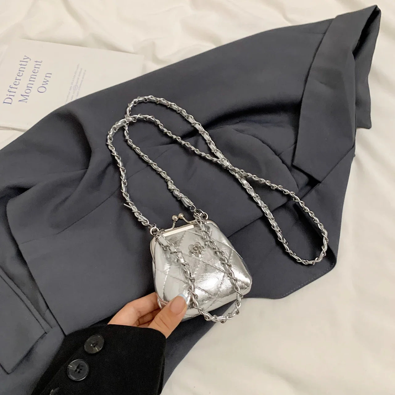 Mini sac à bandoulière pour femme, sac à main de luxe, porte-monnaie JOinitiated, sac à rouge à lèvres à clip mignon, sac Hobo pour femme, super designer