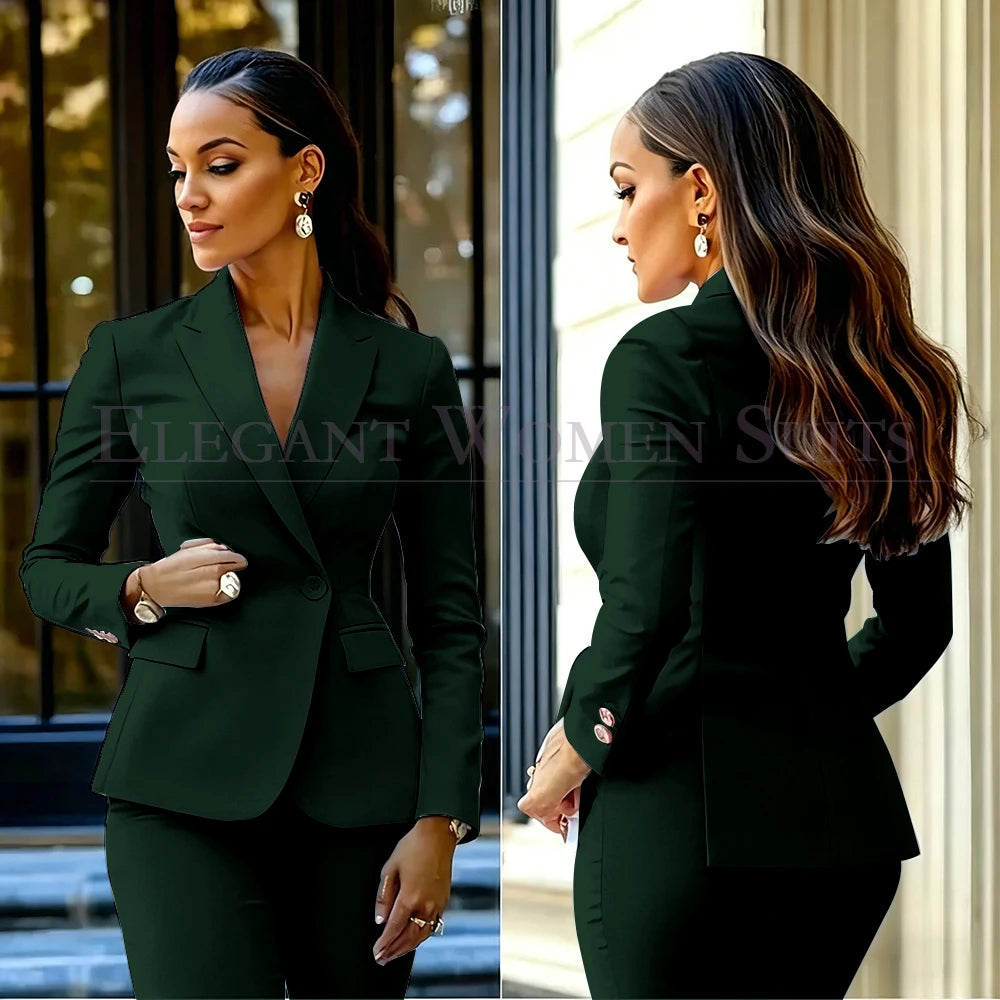 Costumes pour femmes roses, 2 pièces, veste et pantalon, vêtements féminins de luxe, double boutonnage, fente arrière, tenues, costumes