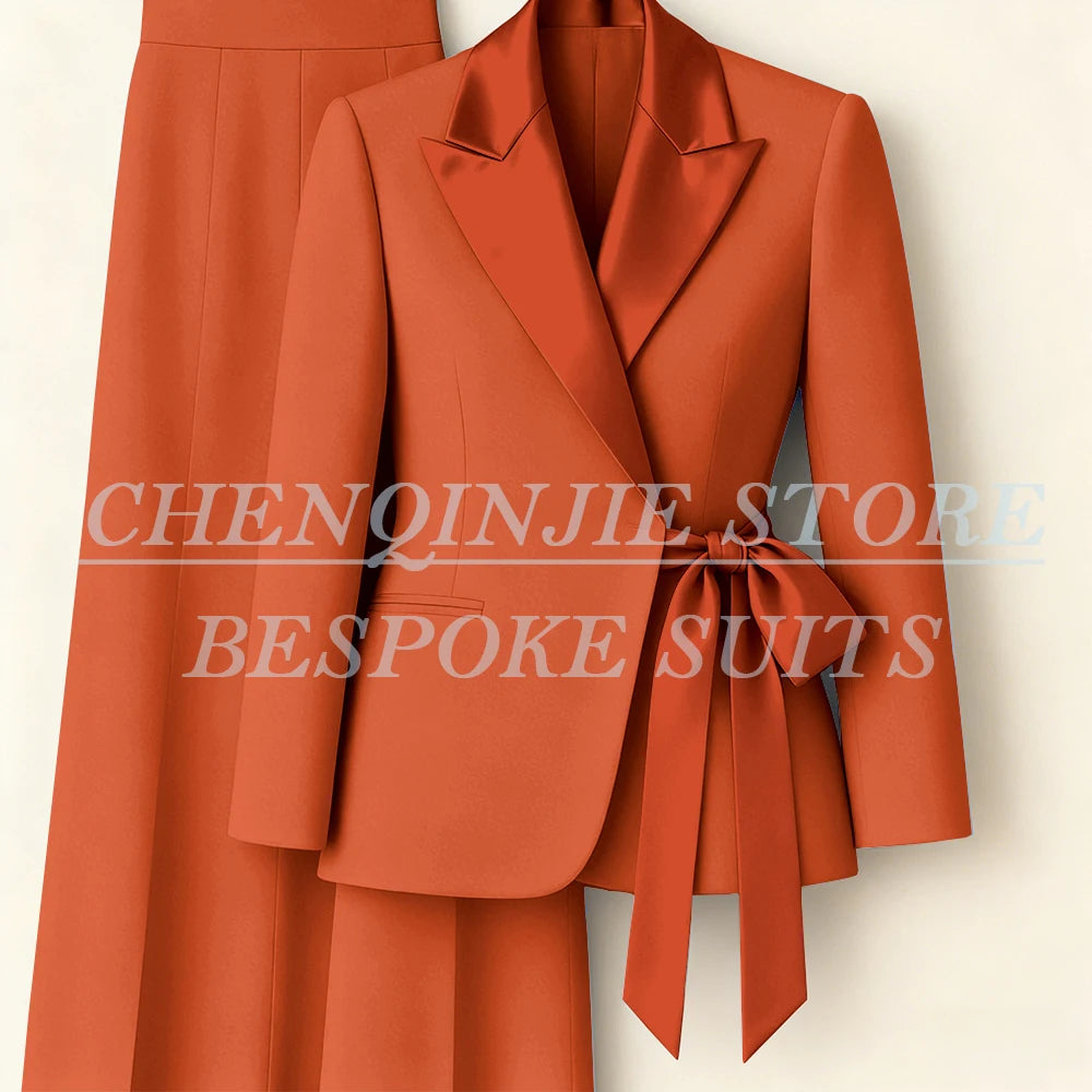 Costumes pour femmes personnalisés Blazer mode pic revers maigre bureau dame tenues formelle femme 2 pièces veste pantalon ensembles complets