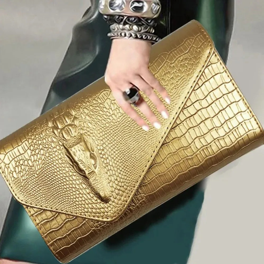 Sacs à main en cuir de crocodile pour femmes, sacoches à bandoulière, pochette féminine, nouvelle collection