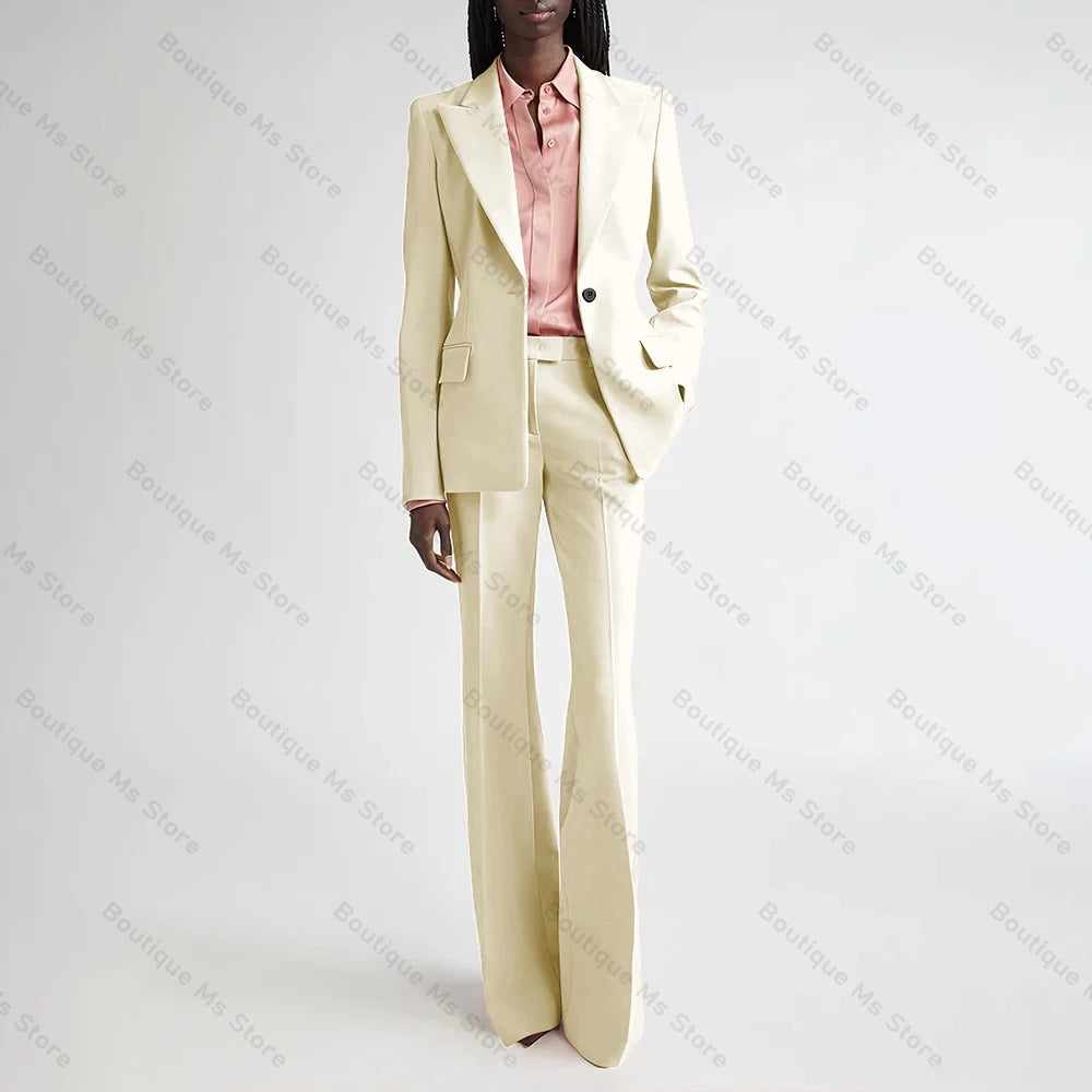 Costume de soirée formel rose pour femmes, ensemble deux pièces (Blazer + pantalon), bouton unique cranté, pour le bureau, quotidien, nouvelle collection