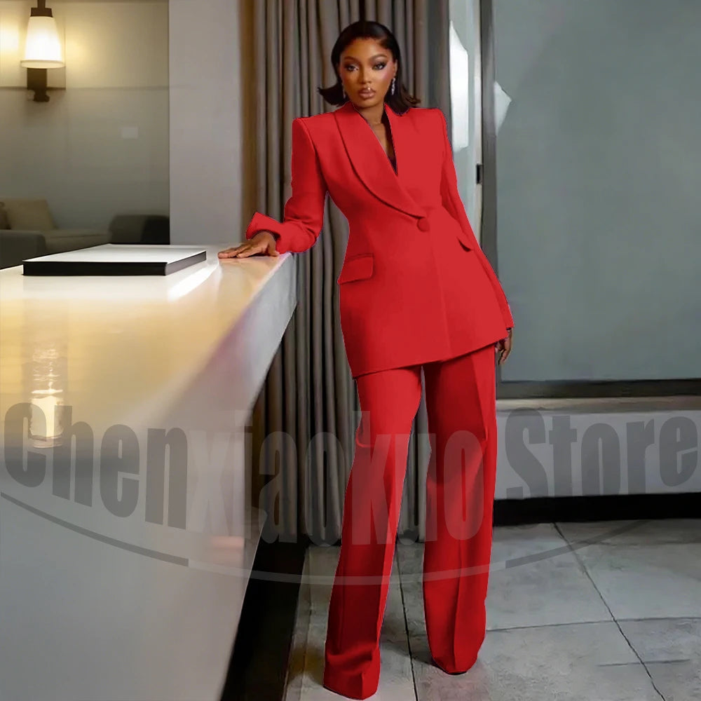 Costume à un bouton pour femmes, châle à revers, vêtements sur mesure, soirée, mariage, haute qualité, ensembles pantalons à la mode, deux pièces