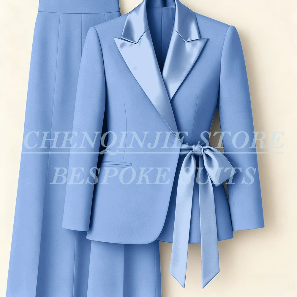 Costumes pour femmes personnalisés Blazer mode pic revers maigre bureau dame tenues formelle femme 2 pièces veste pantalon ensembles complets