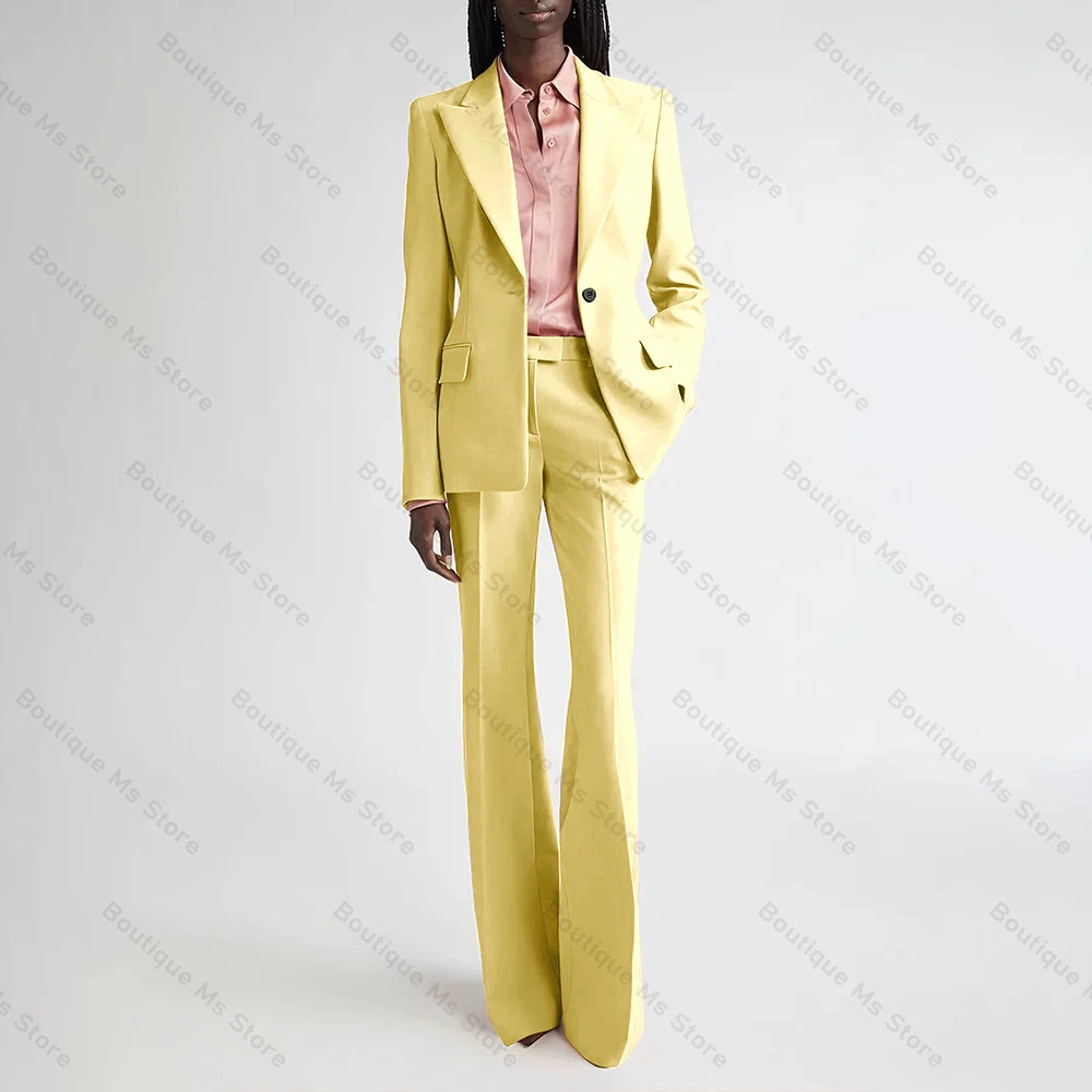 Costume de soirée formel rose pour femmes, ensemble deux pièces (Blazer + pantalon), bouton unique cranté, pour le bureau, quotidien, nouvelle collection