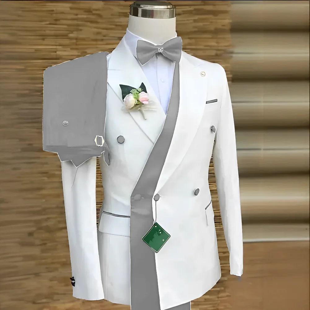 Costumes formels à Double boutonnage pour hommes, Blazer de bal d'affaires avec pantalon, smoking de marié de mariage, veste de costume personnalisée 2 pièces