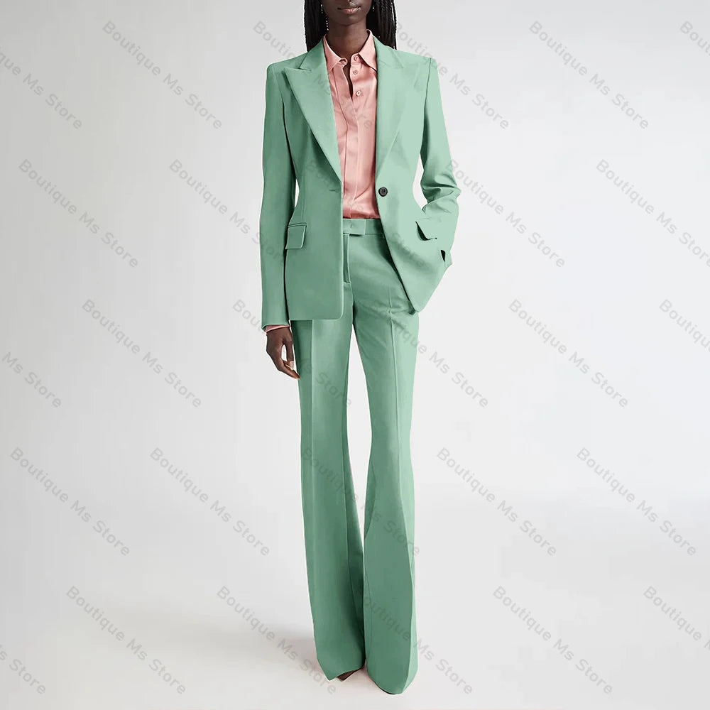 Costume de soirée formel rose pour femmes, ensemble deux pièces (Blazer + pantalon), bouton unique cranté, pour le bureau, quotidien, nouvelle collection