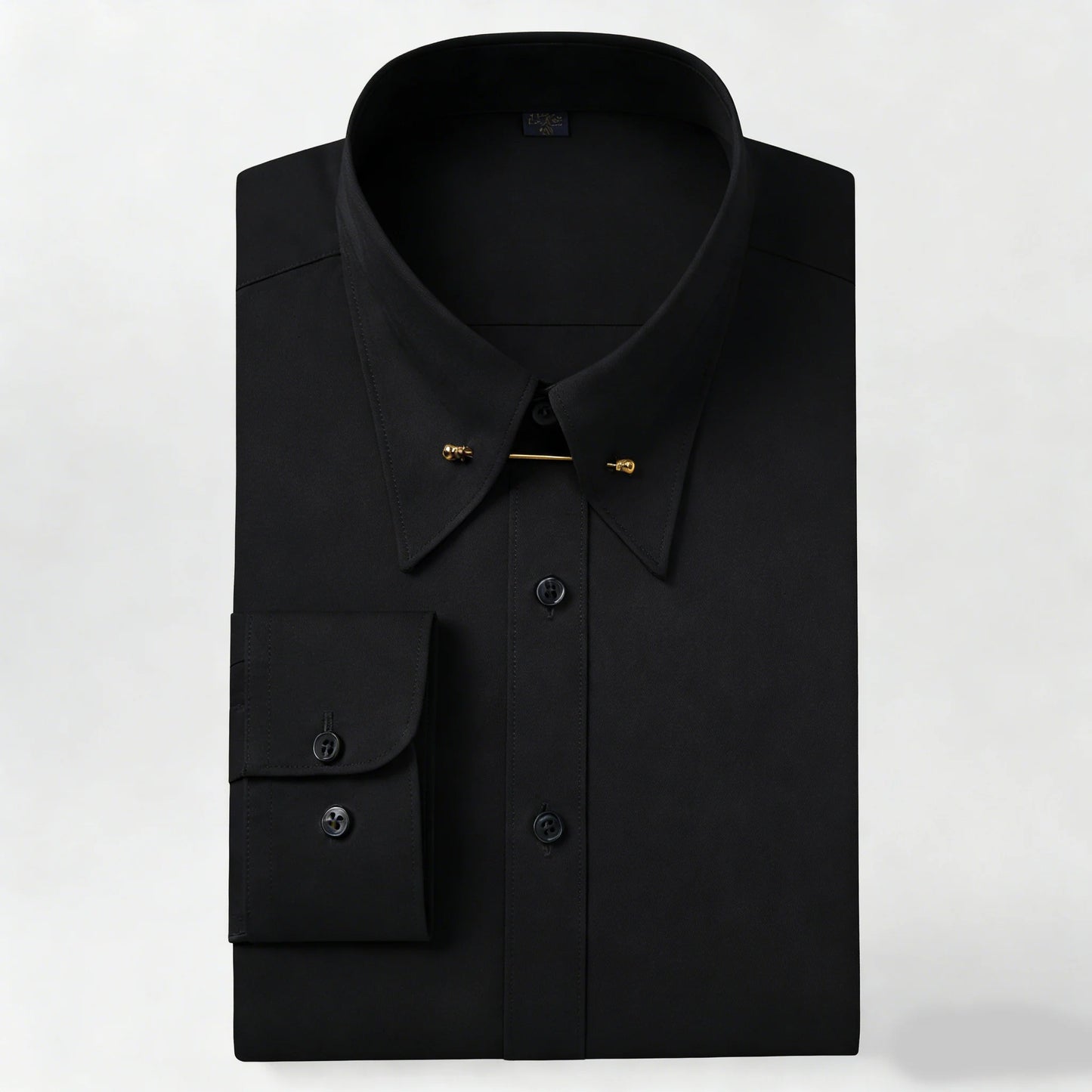 Boutons de manchette français brodés pour hommes, chemise à manches longues avec épingles à col, chemise habillée à grand col pour vêtements de cérémonie d'affaires, Gentlema