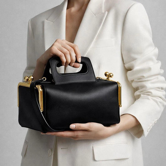 NOUVEAU Sac à main de luxe pour femme avec fermoir Kiss et design à double pince latérale, sac à bandoulière sous le bras en PU, collection 2026