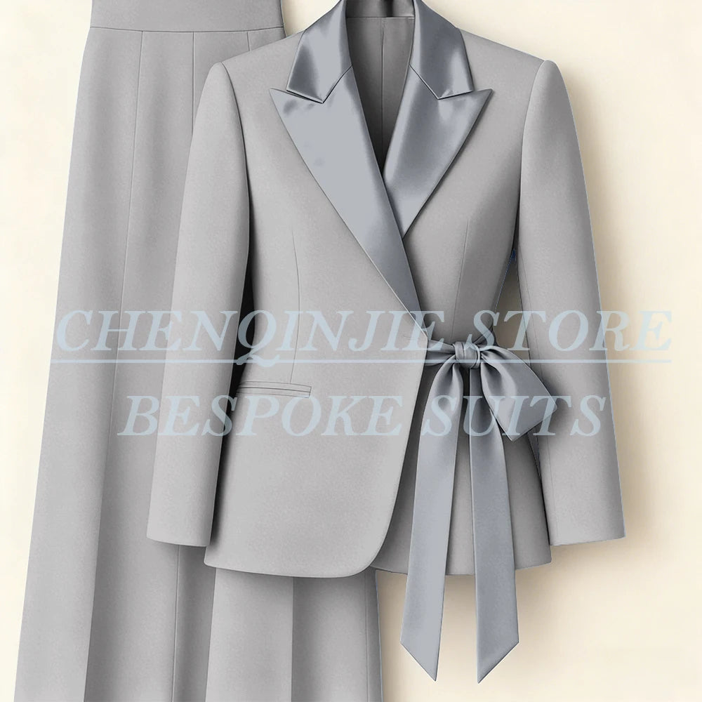 Costumes pour femmes personnalisés Blazer mode pic revers maigre bureau dame tenues formelle femme 2 pièces veste pantalon ensembles complets