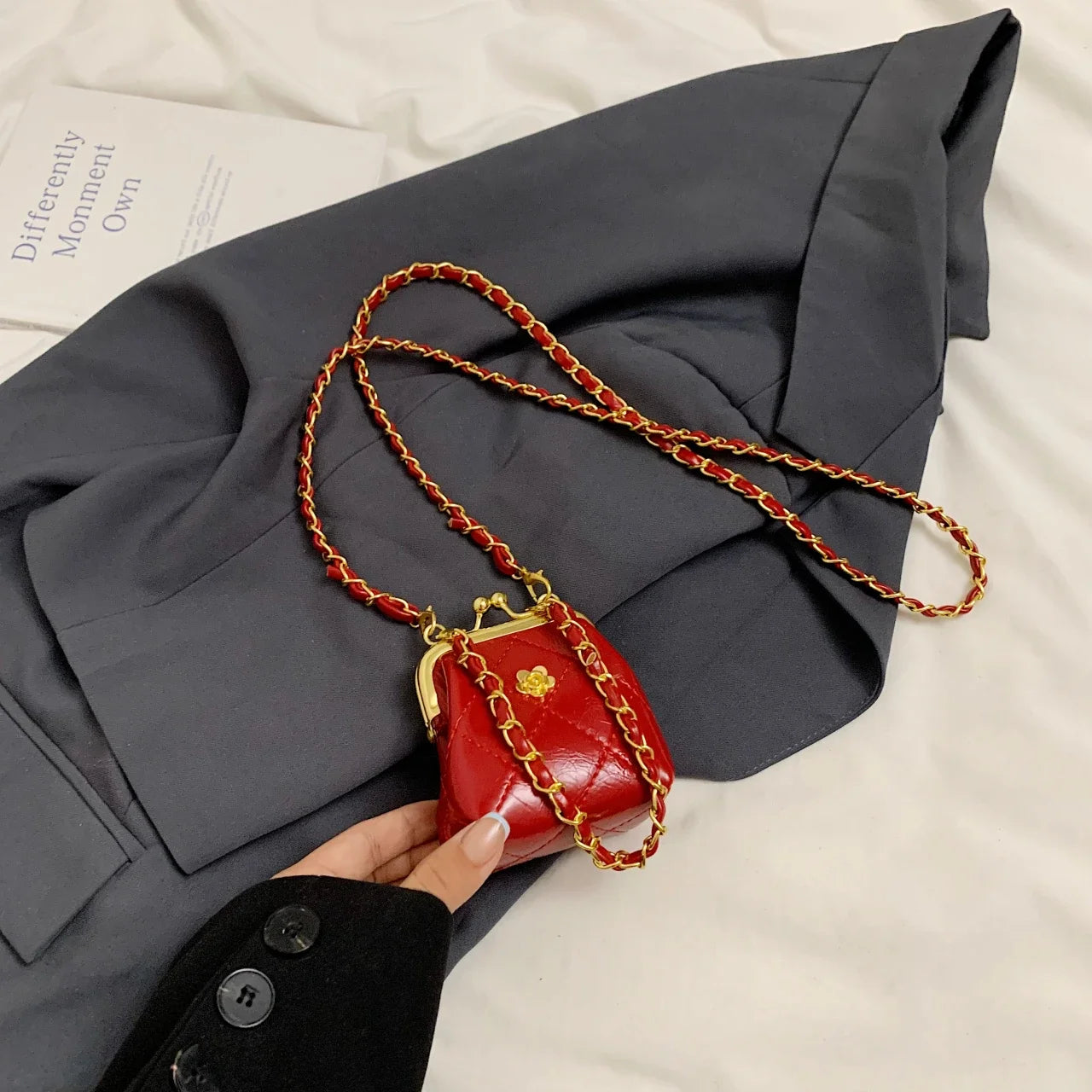 Mini sac à bandoulière pour femme, sac à main de luxe, porte-monnaie JOinitiated, sac à rouge à lèvres à clip mignon, sac Hobo pour femme, super designer
