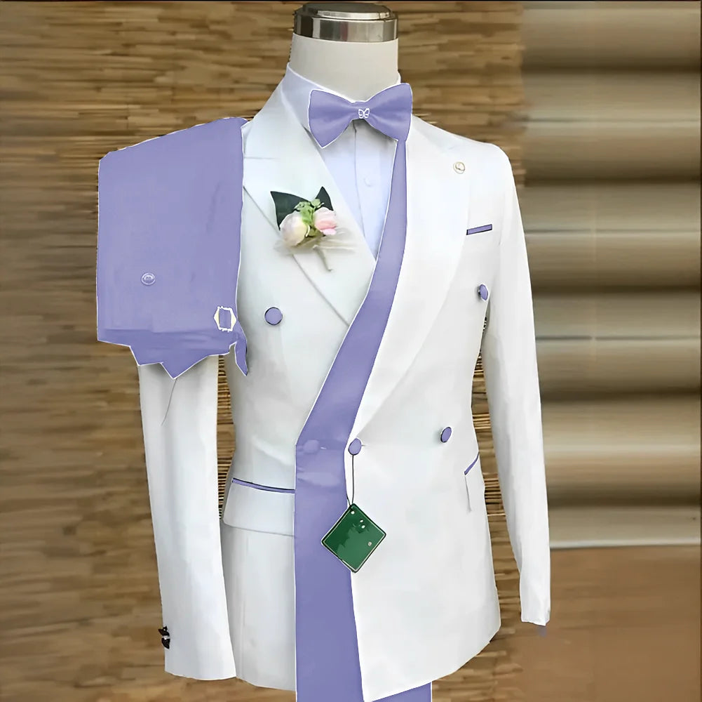 Costumes formels à Double boutonnage pour hommes, Blazer de bal d'affaires avec pantalon, smoking de marié de mariage, veste de costume personnalisée 2 pièces